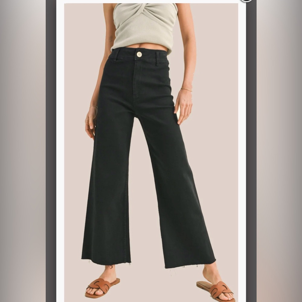 Miou muse straight wide leg denim pant size small